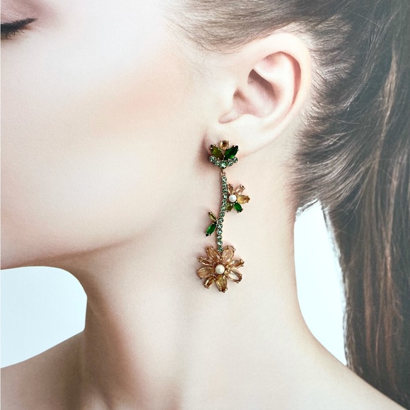 Kate Spade Crystals Blooms Garden Statement Earrings - Picture 1 of 5